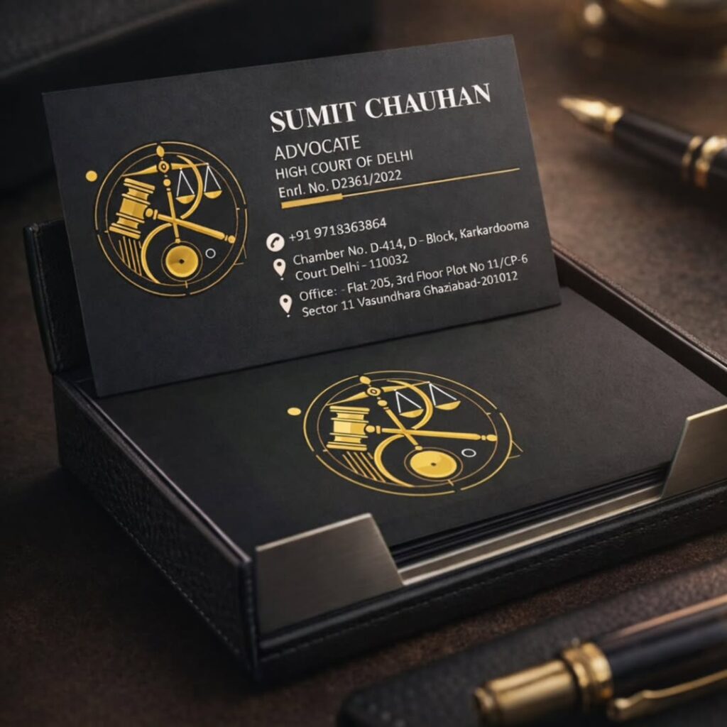 Elegant business card for an advocate